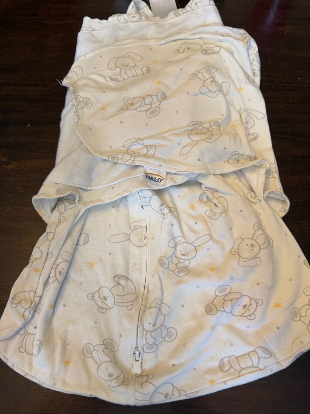 HALO Baby White & Gray Teddy Sleep Sack - Cozy Kids Pajamas